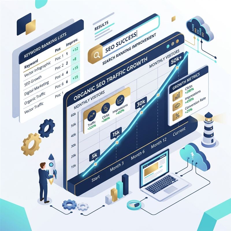 SEO Traffic Wachstum Infografik für Unternehmen in Erfurt